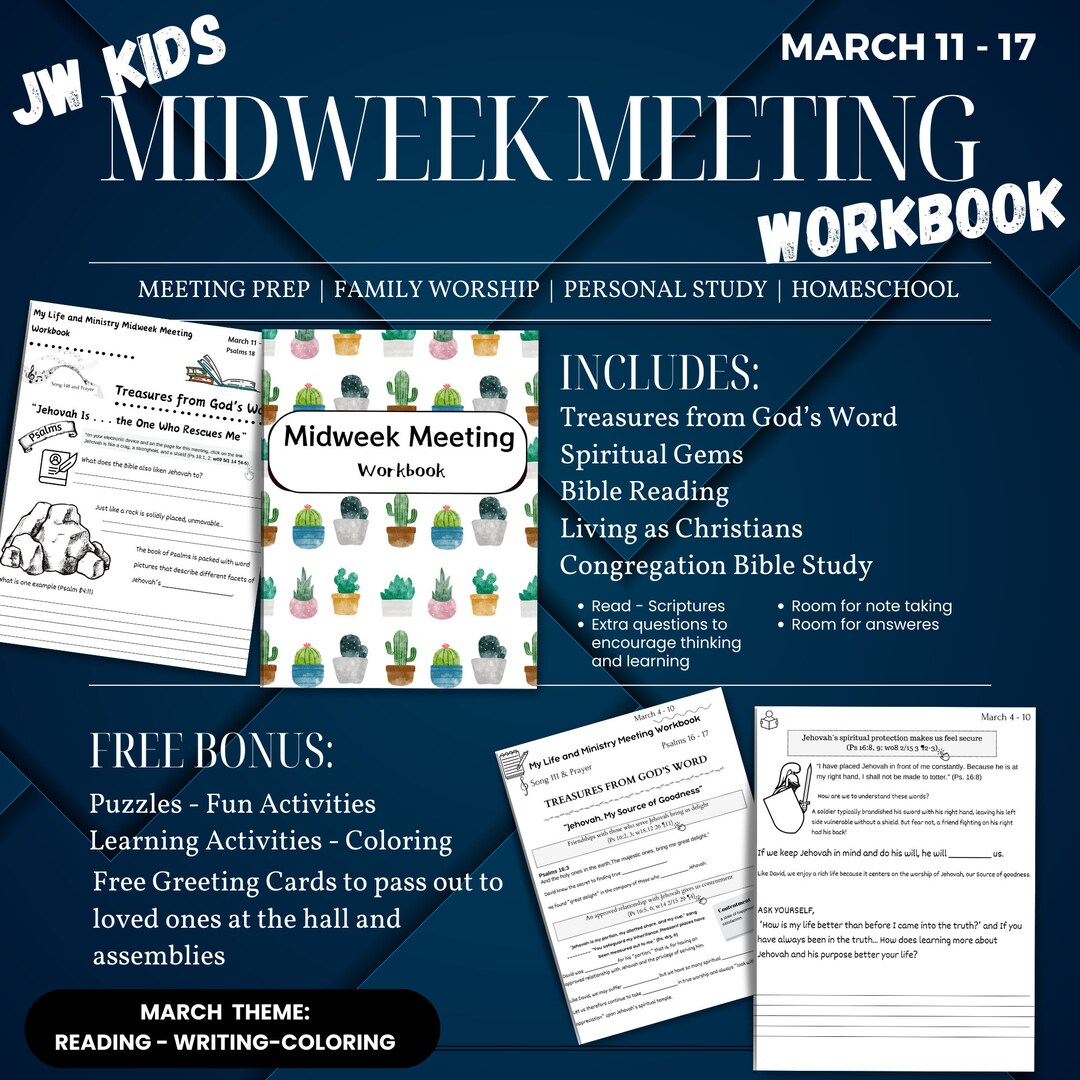 Jw Kids Workbook March 11 17 Midweek Meeting OCLAM Jw Printable Jw