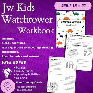 Jw Kids Watchtower Study Guide | April 15-21 | Meeting Workbook | Printable | Congregation Meeting | Jw Workbook | Jehovah's Witnesses