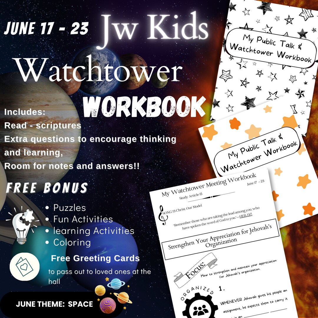 June 17-23 Jw Kids Watchtower Workbook Jehovah's Witnesses Meeting ...