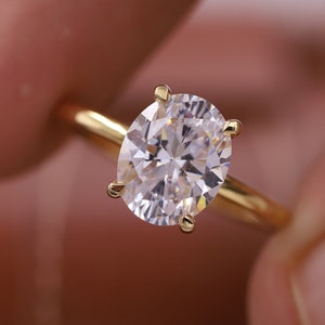 2.0 CT Gold Versprechen Ring, Verlobungsring, Oval Solitär Ring, Geburtstagsgeschenk für sie, Hochzeitsschmuck, Brautring, CZ Diamant Ring
