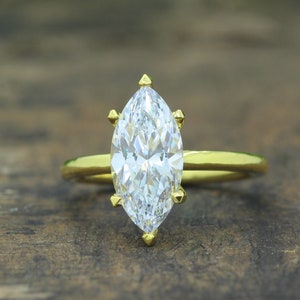 Anello di fidanzamento Marquise, anello da viaggio in oro, anello di promessa in argento unico, anello da sposa con diamante simulato, anello con diamante solitario, regalo per lei