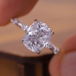 2.0 CT Cushion Engagement Ring, Wedding Ring For Women, Cushion Solitaire Ring, Promise Ring, Anniversary Ring, Sterling Silver Gift for Her