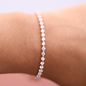 Moissanite Bracelet Gold Tennis Bracelet Bridal Jewelry Bracelet Gift for Her Him 14K Solid Gold Diamond Bracelet,Moissanite Tennis Bracelet