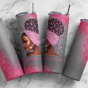 20 oz Personalizzato Breast Cancer Warrior Skinny Tumbler