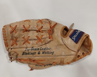 Guante de béisbol Spalding The Monster vintage 42-8002 de cuero de vaca de grano superior para zurdos