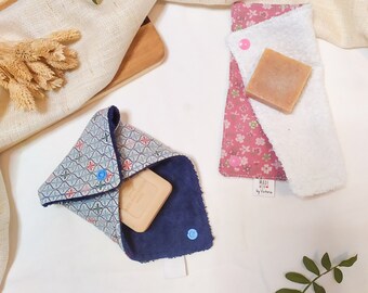 Estuche para jabón, bolsa de esponja de algodón para cosméticos sólidos, jabonera