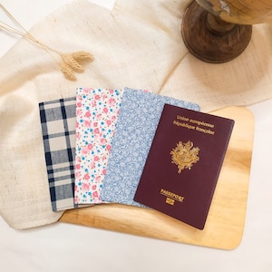 Protège passeport en tissu personnalisable, etui passeport, cadeau Noël amoureux du voyage, globe-trotters, cadeau Secret Santa