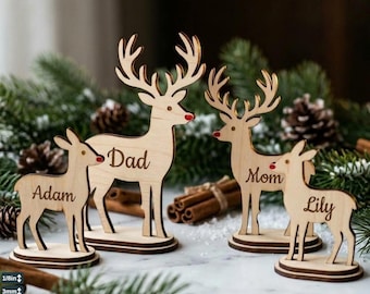 3D Deer Laser Cut Files, 3 Reindeer SVG DXF, Plywood Christmas Decor, Digital Download 983