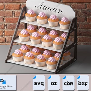 Elegante houten taartstandaard - Perfect voor het presenteren van cupcakes en desserts 488