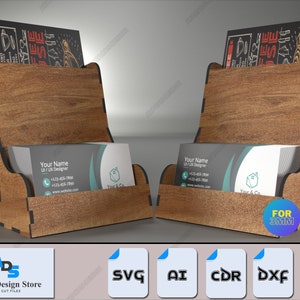 Suporte elegante para cartões de visita e folhetos para máquinas de corte a laser - Display profissional 477