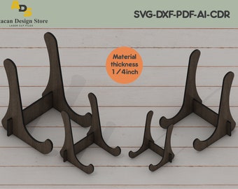 Staffelei Anzeige svg DXF Platte Ständer Laser geschnitten Dateien / Staffelei Halter SVG-Dateien / Laser Cut Staffeleien ADS079