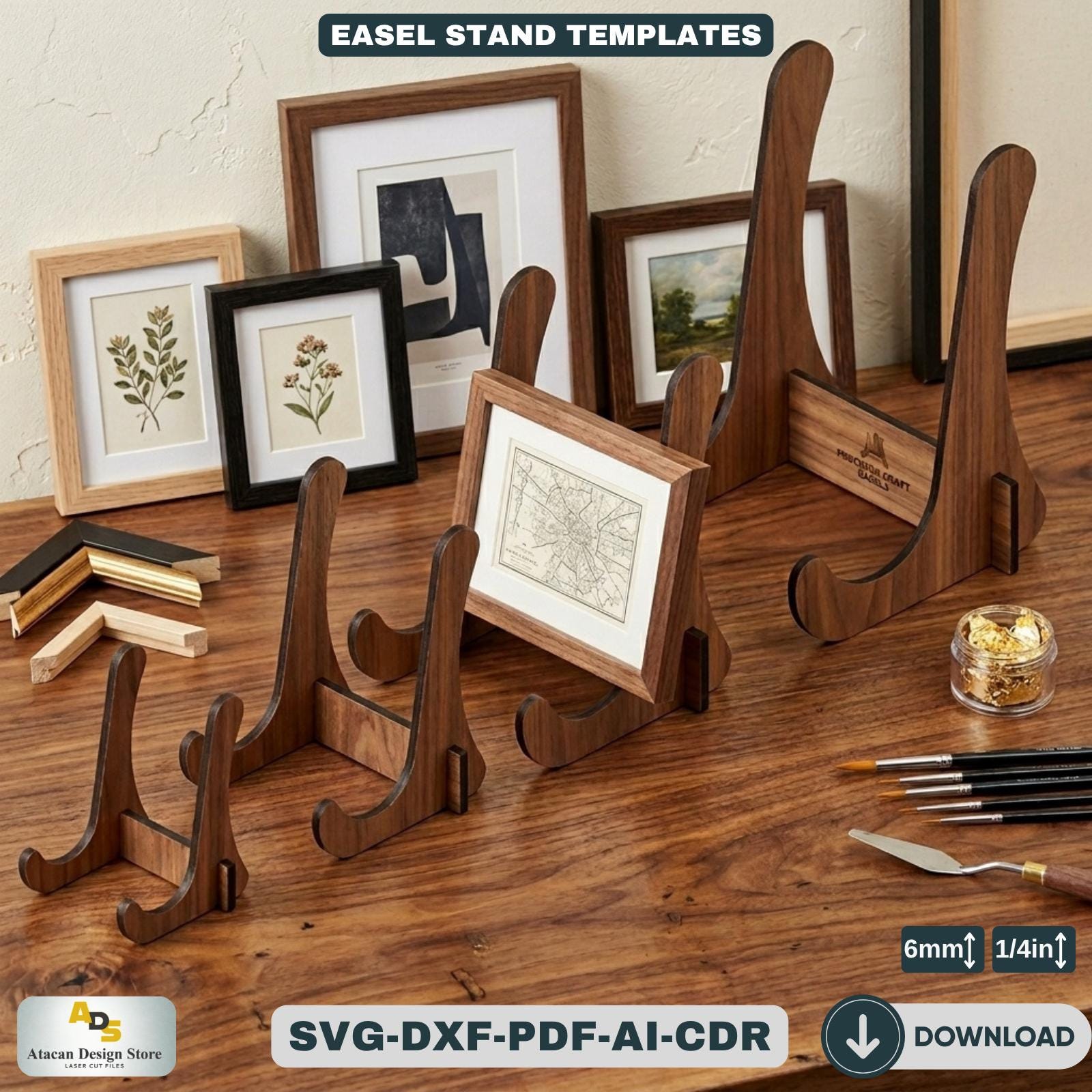 Customized Plot Stand Modern Lasercut Picture Stand Template Desktop Art Display Holder ...
