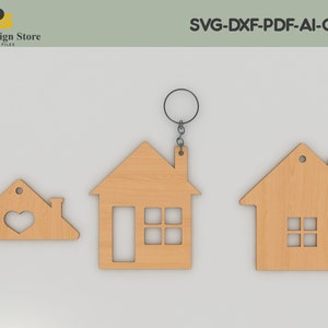 Hauseinweihungsschlüssel, Schlüsselanhänger für ein neues Zuhause, Schlüsselbund für Schlüsselbund, Schlüsselbund Schnittdateien ADS122