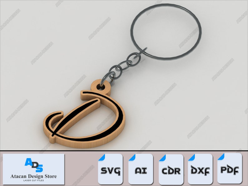 Alphabet Keychain Bundle - A to Z Letters for Laser Cut Jewelry and Accessories 508 image 5