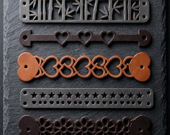 Leather Bracelet Laser Cut Template Bundle, Boho Geometric Cuff Wristband Pattern