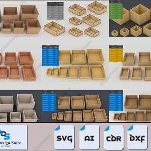 72 Stück Mega Box Bundle - Vielseitige Laser Cut Box Vorlagen für DIY-Projekte 503