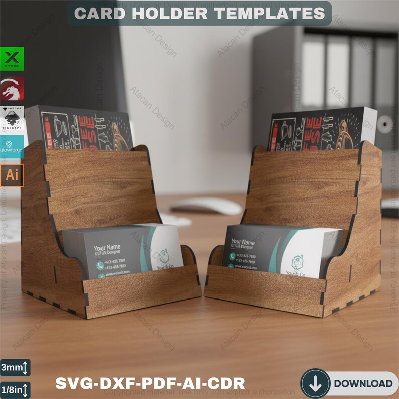Elegant Business Card and Flyer Stand for Laser Cutting Machines - Professional Display 477 image 4