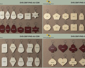 Schlüsselbund Schneidevorlagen / Laser geschnittene Schlüsselbund Pläne / DXF SVG CDR Ai Dateien 287