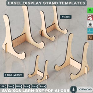 Easel display svg DXF Plate stand Laser cut files / Easel Holder Svg files / Laser Cut Easels ADS079