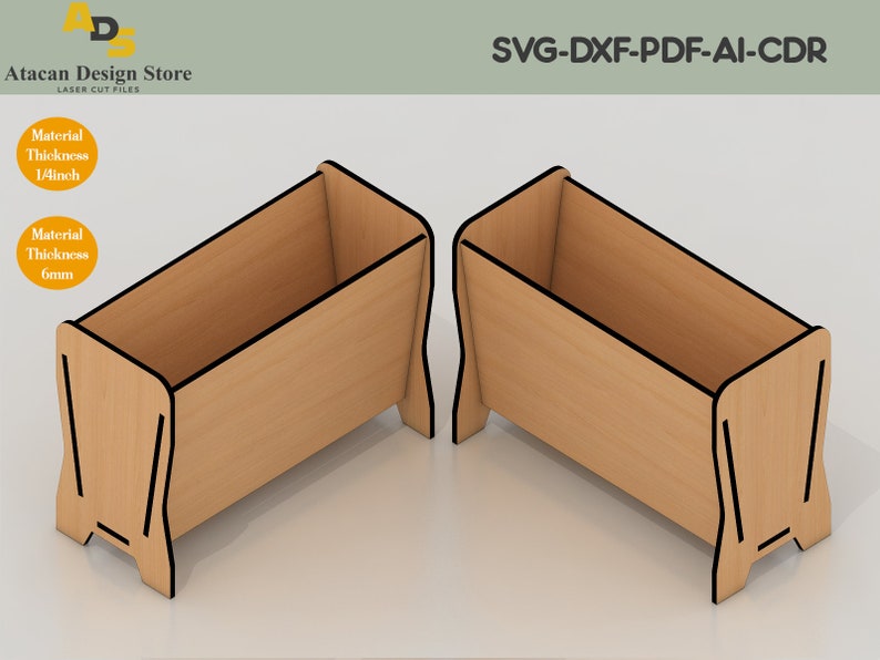 Zeitschriftenständer aus Holz / Zeitschriftenständer / Zeitungsorganizer für Laserschneiden ADS169 Bild 2