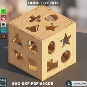 木製シェイプソーティングボックス - 幼児の発達のためのレーザーカットパズル 537 画像 5