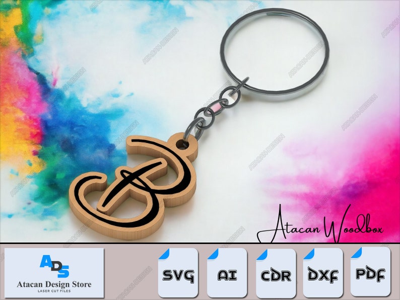 Alphabet Keychain Bundle - A to Z Letters for Laser Cut Jewelry and Accessories 508 image 2