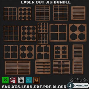 Laser Cut Jig Bundle: Custom Pencil, Coaster, Bracelet & Watch Band Templates 705