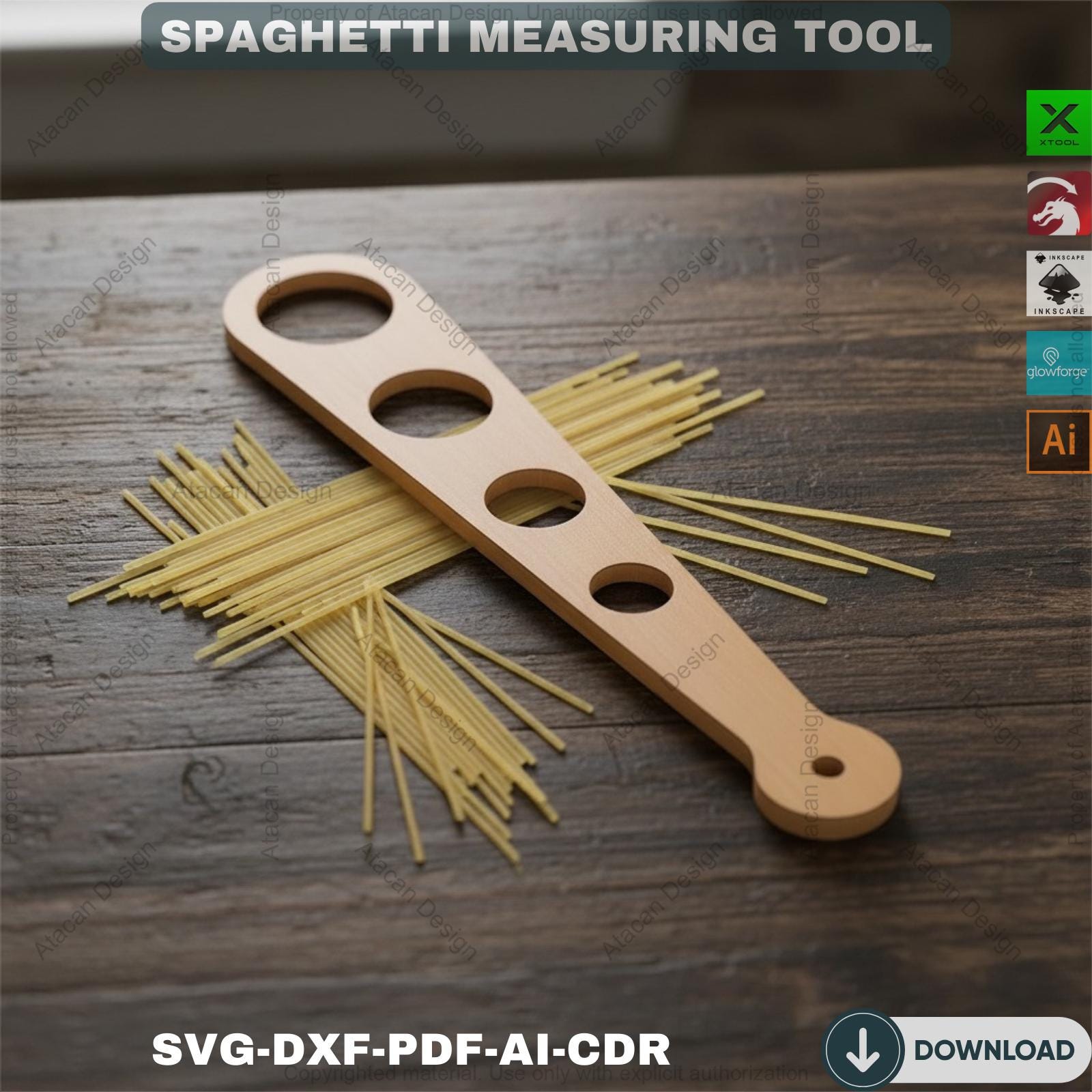 Spaghetti Measuring Tool - Precision Laser Cut Design for Perfect Pasta ...