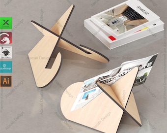 Progetti fai da te personalizzati per espositori per libri di cucina tagliati al laser - Modelli artigianali per espositori da cavalletto per libri di ricette da cucina 512