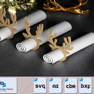 DIY Rentiergeweih Serviettenhalter - Ringe für Weihnachten Tischdekoration 547