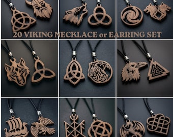 20 Viking Norse Jewelry Laser Cut Templates Necklace Earring Pendant Designs 981