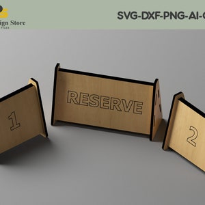 Cartello da tavolo riservato e porta menu - Cartelli numerici da tavolo in legno per eventi 227