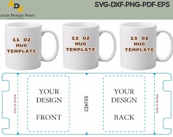 11 12 15 Oz Mug Template Set Full Wrap Template Mug Full Wrap