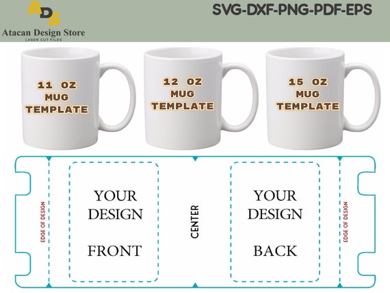 11 Oz & 15 Oz Mug Sublimation Template, Sublimation Templates for Mugs,  Template for Sublimation, Mug Full Wrap Template, Mug SVG Template 