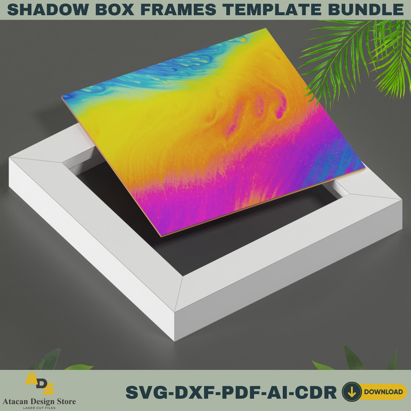 3D Shadow Box Frame Templates | 8 Size SVG Bundle for Cricut, Pdf, DXF ...