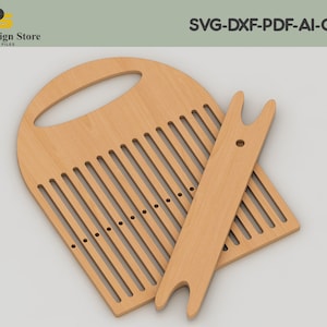 Band Weaving Loom Kit / Klein rechthoekig schootgetouw / Beginners leren weven / 31 draden, shuttle en naald ADS167