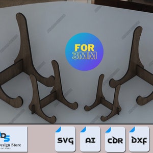 Fotolijststandaard / SVG-ezelstandaard / lasergesneden svg dxf-bestanden / CNC-snijrouter digitale vector ADS081