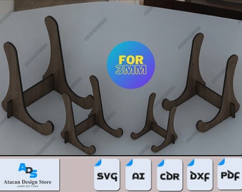 Picture Frame Stand / SVG Easel Stand / Laser cut svg dxf files / Cnc cutting router digital vector ADS081