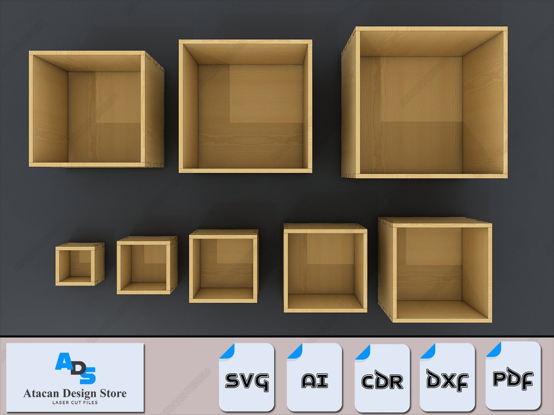 Box Layout Plan Invisible DIY Wooden Box Plans – Laser Cut Files for 1/4 Inch Storage Boxes in ...