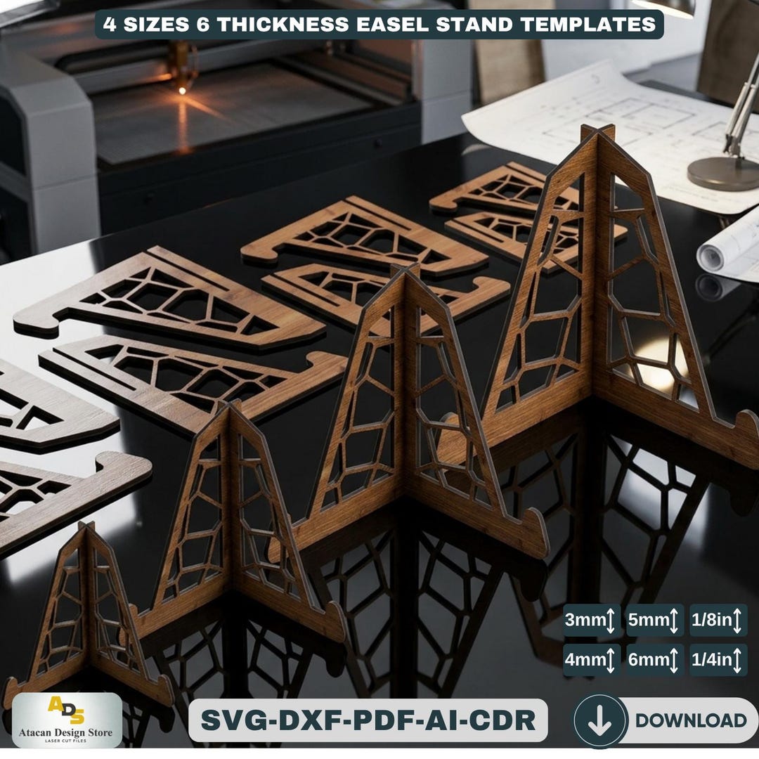 Panel Stand Tample Plate Stand / Easel Display Template / Wood Holder for Pictures and Art ...