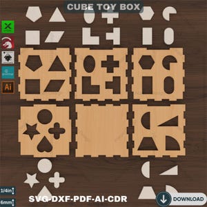 木製シェイプソーティングボックス - 幼児の発達のためのレーザーカットパズル 537 画像 4