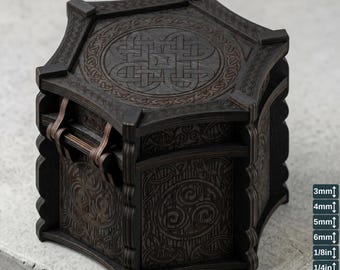 Celtic Hexagon Box Laser Cut File Mythical Jewelry Chest Pattern Wooden Trinket Box Template