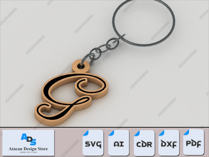 Alphabet Keychain Bundle - A to Z Letters for Laser Cut Jewelry and Accessories 508 image 8