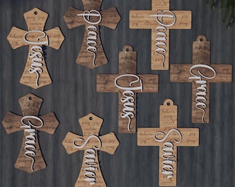 Religious Cross Laser Cut Files - Christian Faith Designs for Crafts and DIY Projects,Jesus and Faith Cross Patterns 814