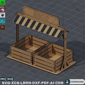 Puesto de venta de dulces cortado con láser, expositor de madera, puesto de mercado de bricolaje, diseño de madera contrachapada, expositor de dulces de madera, soporte cortado con láser de bricolaje, soporte para puesto de tienda 848