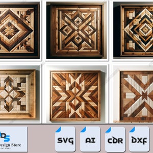 Pacchetto di modelli di trapunte Rustic Charm Barn - File Svg, Dxf, PDF, Ai, Cdr premium per taglio laser 403