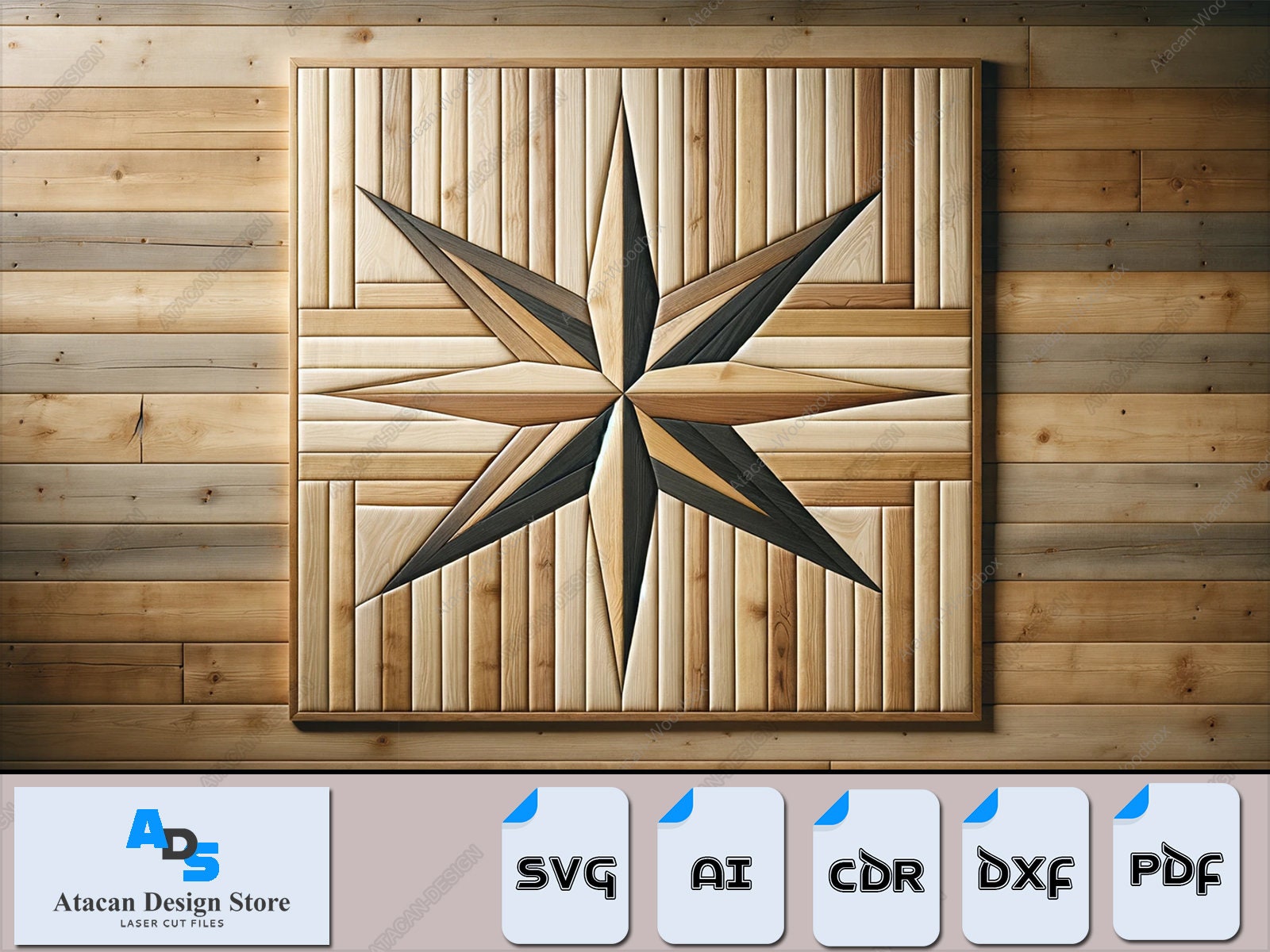 Barn Quilt Block Patterns for Laser Cutting - Perfect Geometric Wall ...