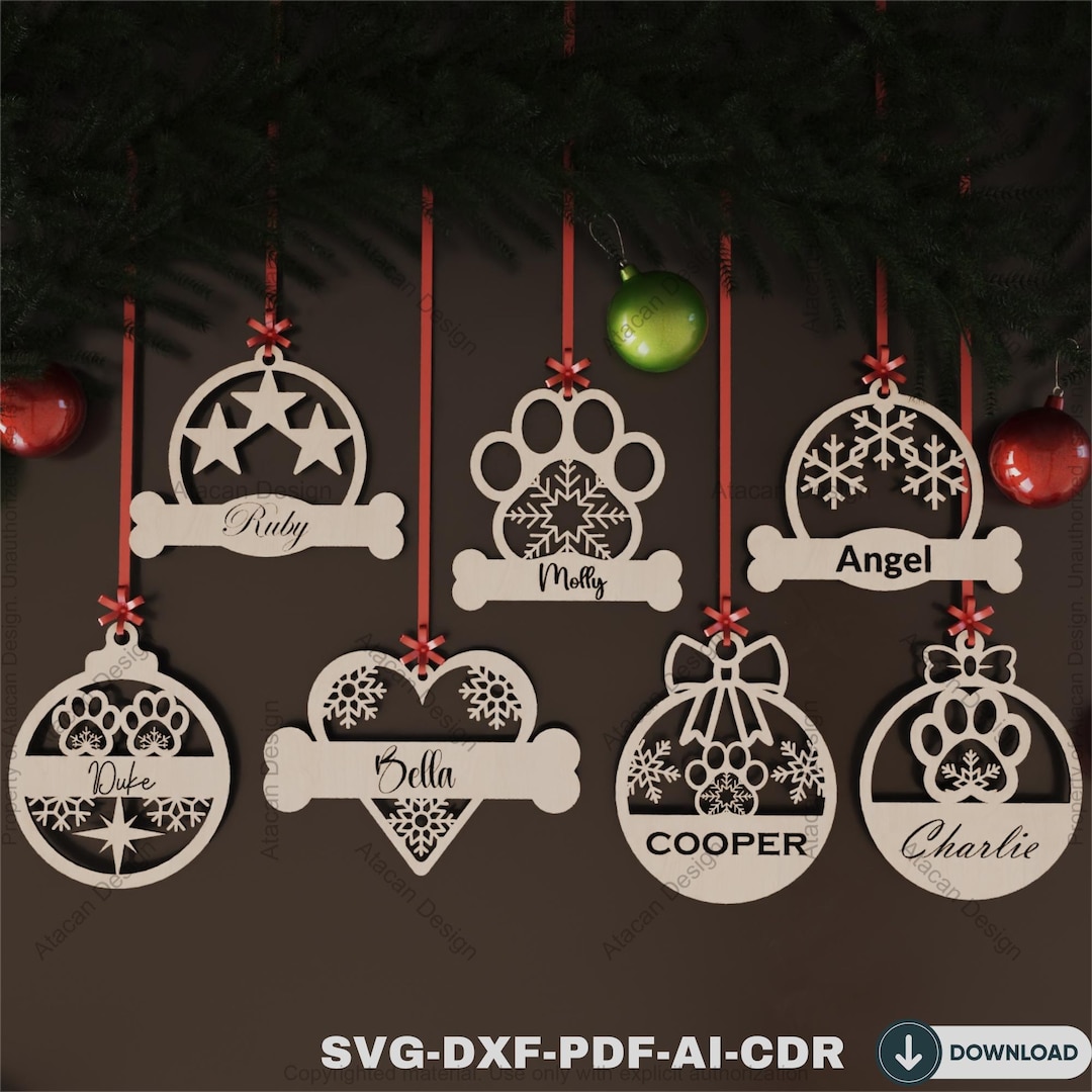 Custom Pet Christmas Ornament - Personalized Dog Paw and Cat Paw ...