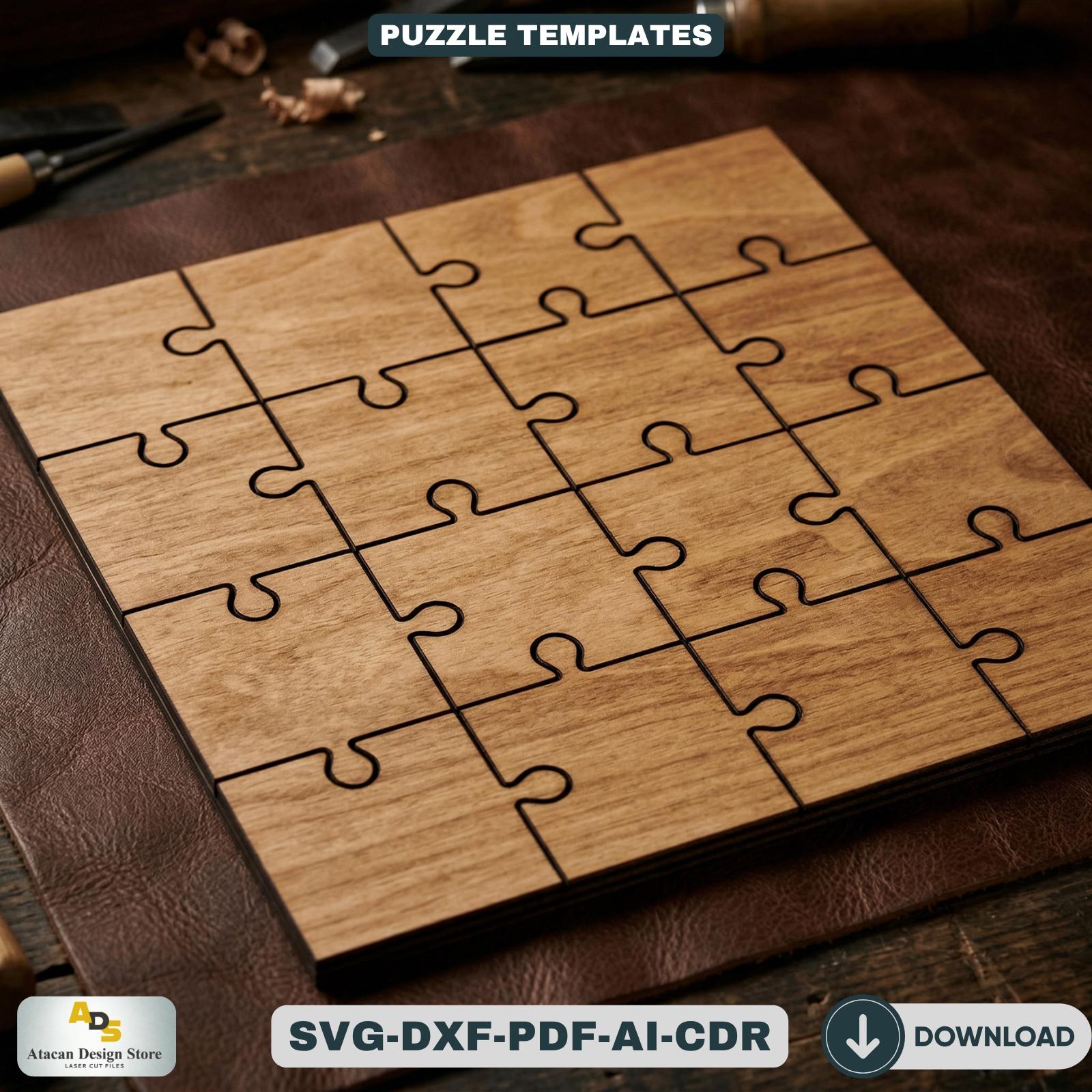 Wooden Puzzle Templates Bundle / Jigsaw Puzzles / DIY Personalized Gift ...