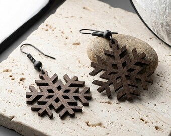 9 Snowflake Earring Designs, Winter Christmas Jewelry Template, Holiday Craft Project 209
